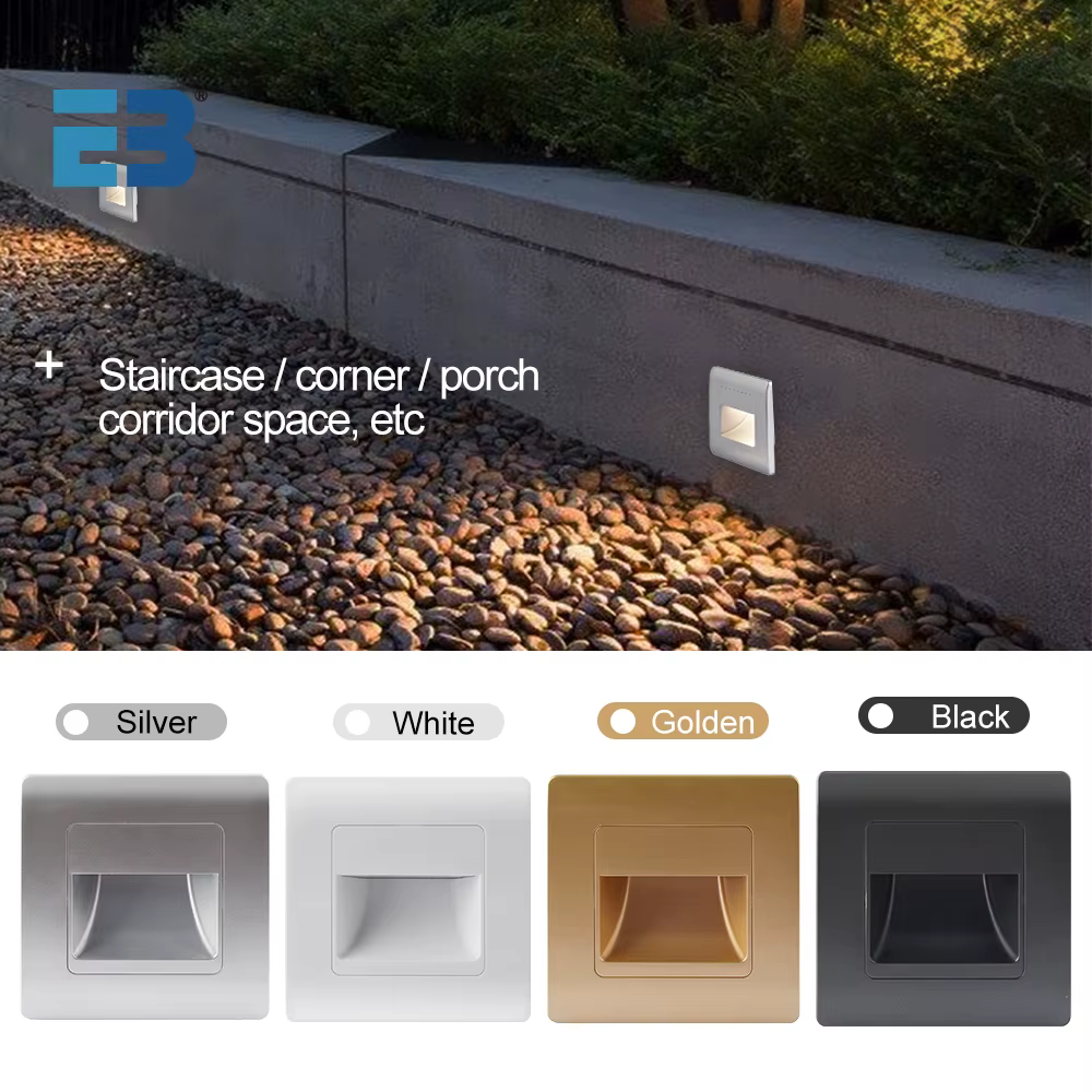 Led escalier lumière 4 couleurs PIR capteur applique murale AC110V 220V encastré pied couloir étape