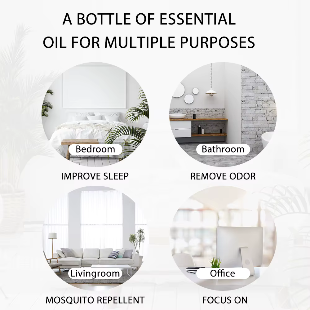 100ML lavande Pure naturel Rose huiles essentielles humidificateur diffuseur vanille menthe poivrée