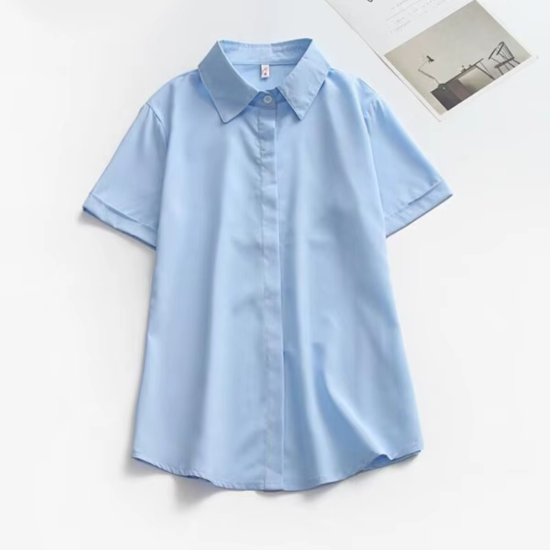 JMPRS grande taille femmes chemise blanche été à manches courtes bureau dames noir boutonné hauts am