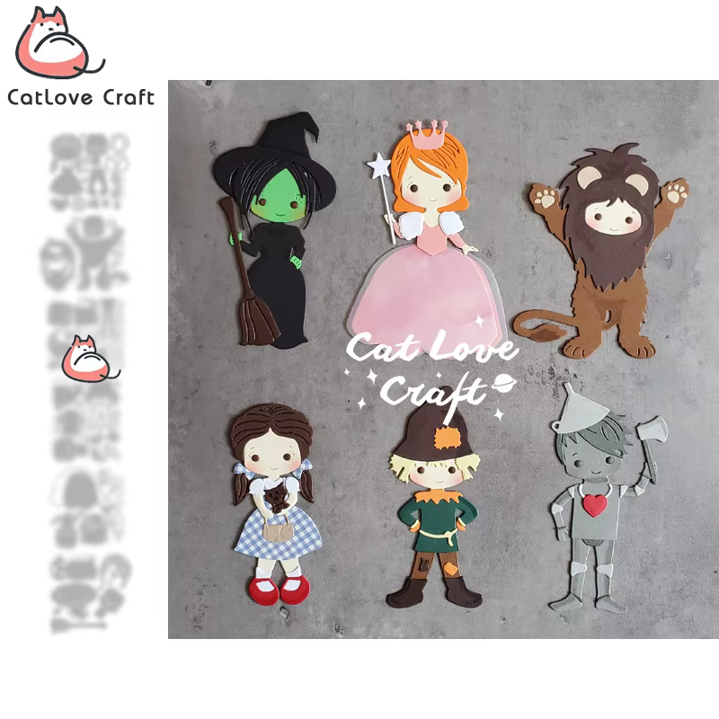 Matrices de Découpe en Métal avec Personnages de Catlove Dégradé, Cailloux de Scrapbooking, Carte de