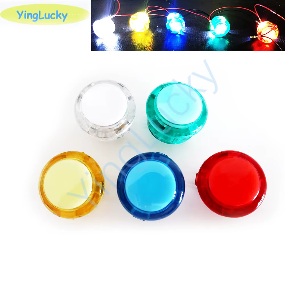 Bouton poussoir Led éclairé par Arcade, 5V / 12V, 24MM 30MM, copie ronde lumineuse SANWA OBSC pour j