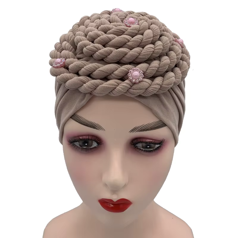 Diamants tresses Turban chapeau pour femmes musulman foulard Bonnet femme intérieur Hijabs arabe ban