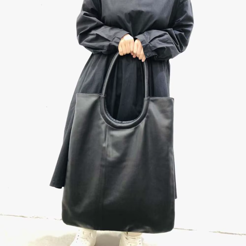 Grand sac en cuir véritable souple pour femme, fourre-tout décontracté, sac de voyage pour ordinateu