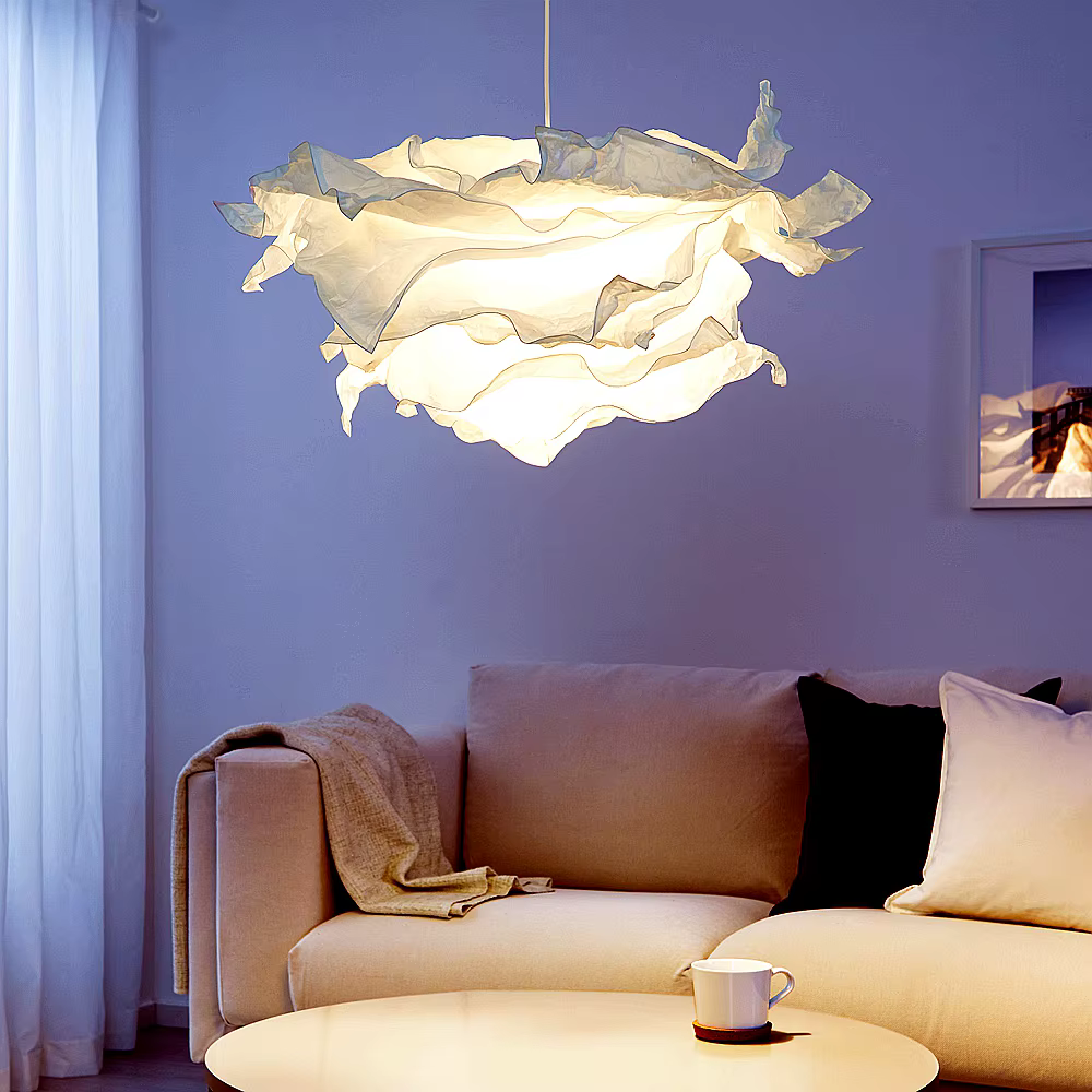 Abat-jour Nuage DIY 42x42/60x40/85x54cm pour Lampe Plafond, Décoration Luminaire Fleur, Lustre Suspe