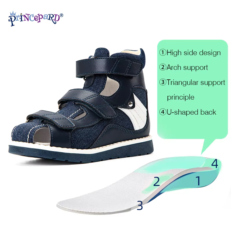 Rosa Epard-Sandales en Denim pour Enfant, Chaussures d'Été Respirantes, Fermées, Orth4WD, Dos Haut,