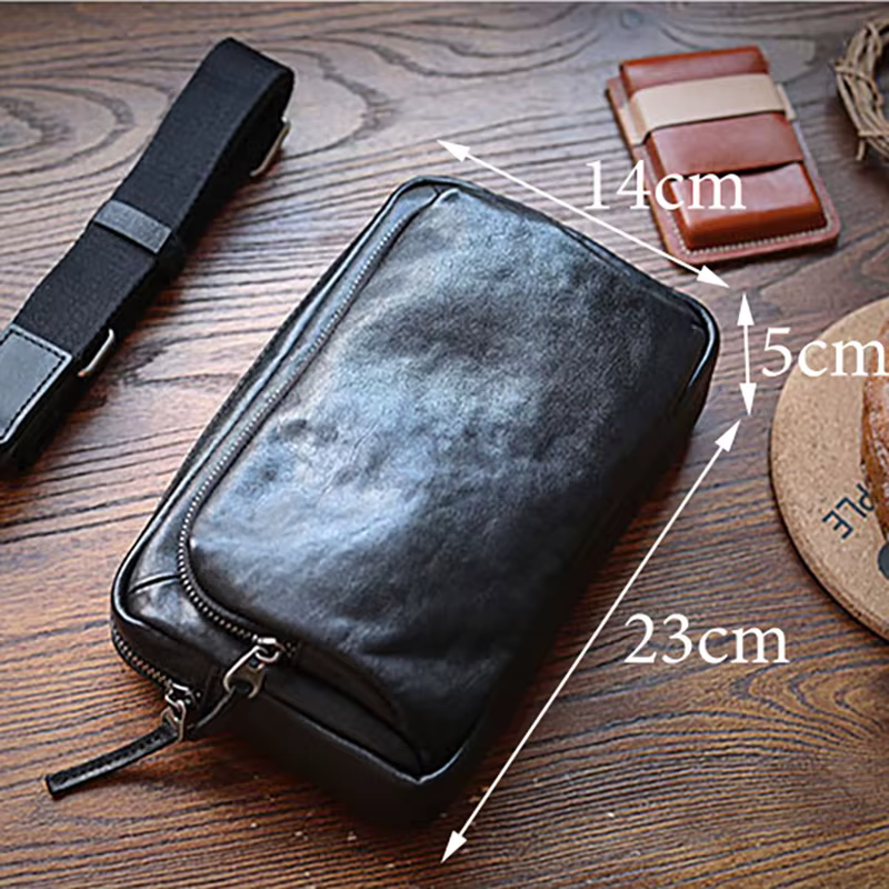 Gland TOO-Sac à bandoulière en cuir tanné végétal pour homme, sac de poitrine multifonctionnel, sac 