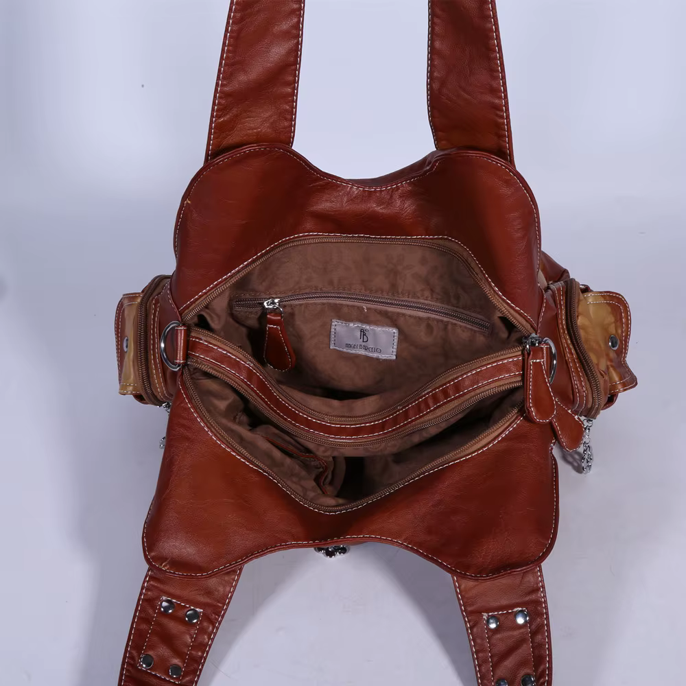 Sac vintage pour femmes, sac à bandoulière en PU violet, sac décontracté à plusieurs poches, sac mes