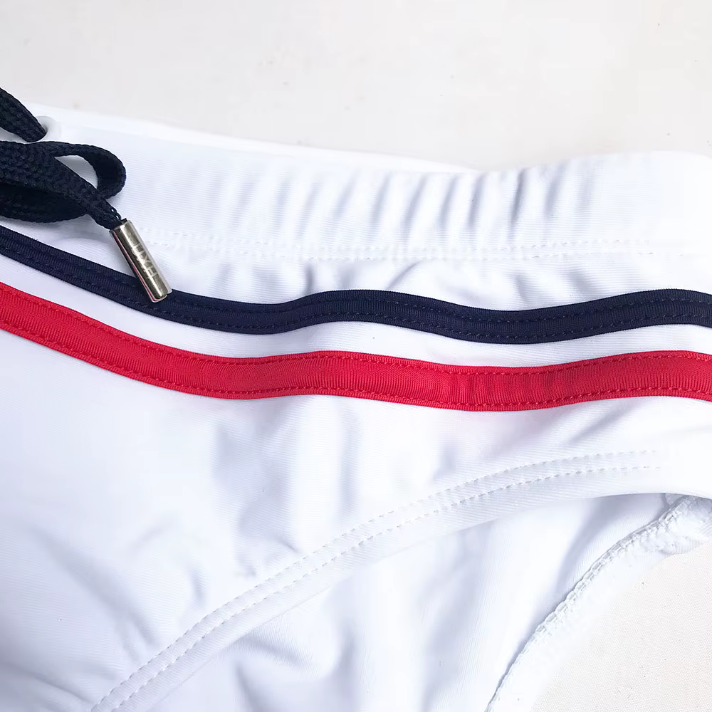 Marque homme slip de bain maillots de bain shorts troncs boxeurs rayures patchwork couleur taille ba