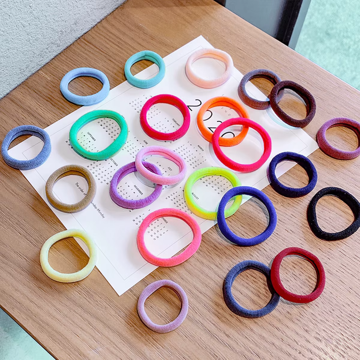Chouchou pour cheveux pour femmes, 25 à 100 pièces, diamètre 5cm, bandes élastiques sans couture, co