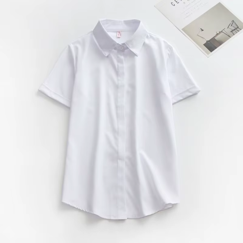 JMPRS grande taille femmes chemise blanche été à manches courtes bureau dames noir boutonné hauts am