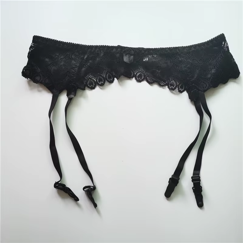Bretelles en dentelle noir/blanc/rouge, grande taille M L XL, pour bas, Lingerie Sexy, ceinture de j