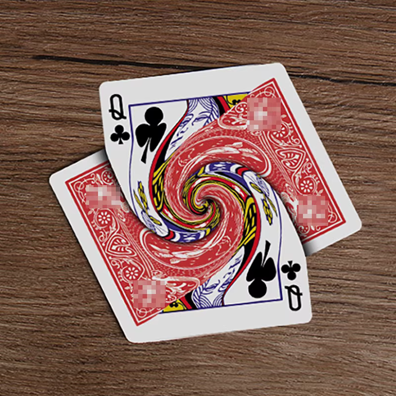 Tours de magie Vortex, carte à jouer connectée, carte de changement de Poker, magicien, gros plan, i