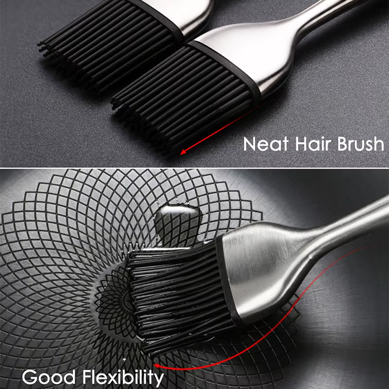 Brosse à badigeonner en Silicone pour Barbecue, brosse à Sauce à l'huile, poignée en acier inoxydabl
