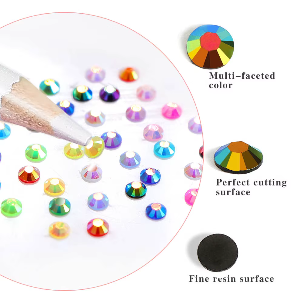 Ensemble de biscuits AB Jelly, 2400 pièces, 2mm, rond, résine, dos plat, paillettes colorées, bricol