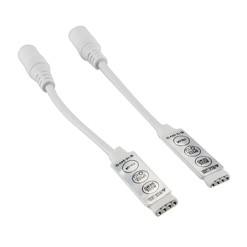 Mini contrôleur LED RGB à 3 touches, DC 5V-12V-24V, pilote de variateur couleur unique pour bande lu