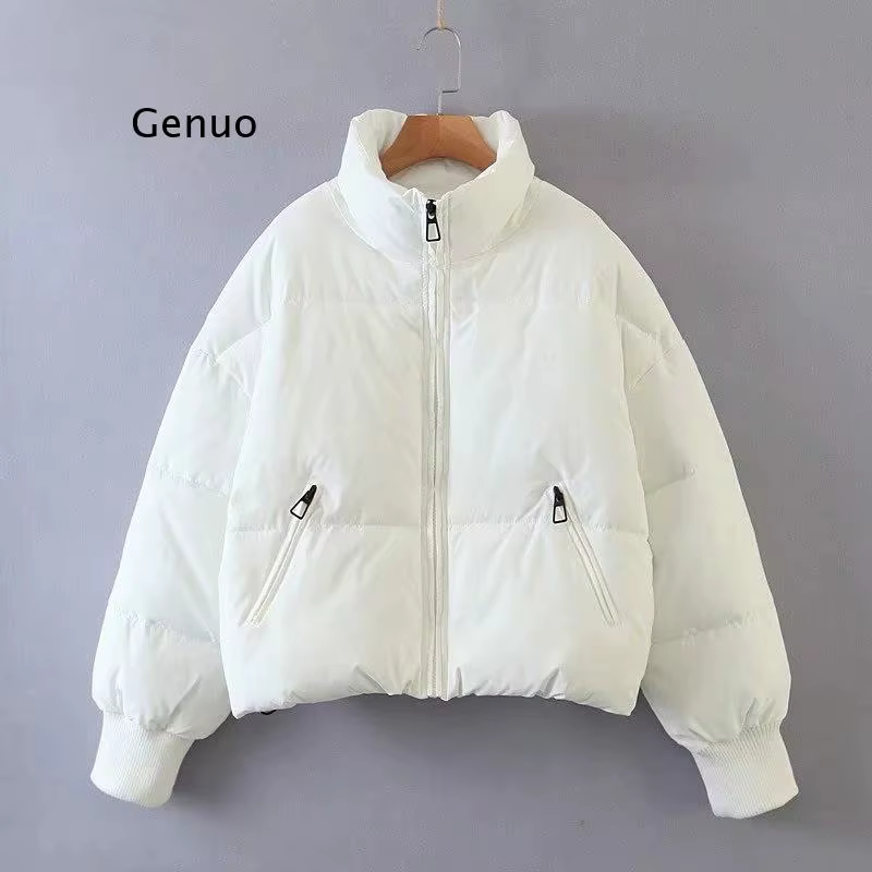 Veste épaisse rembourrée à col montant pour Femme, parka surdimensionnée, à la mode, Style Preppy, h