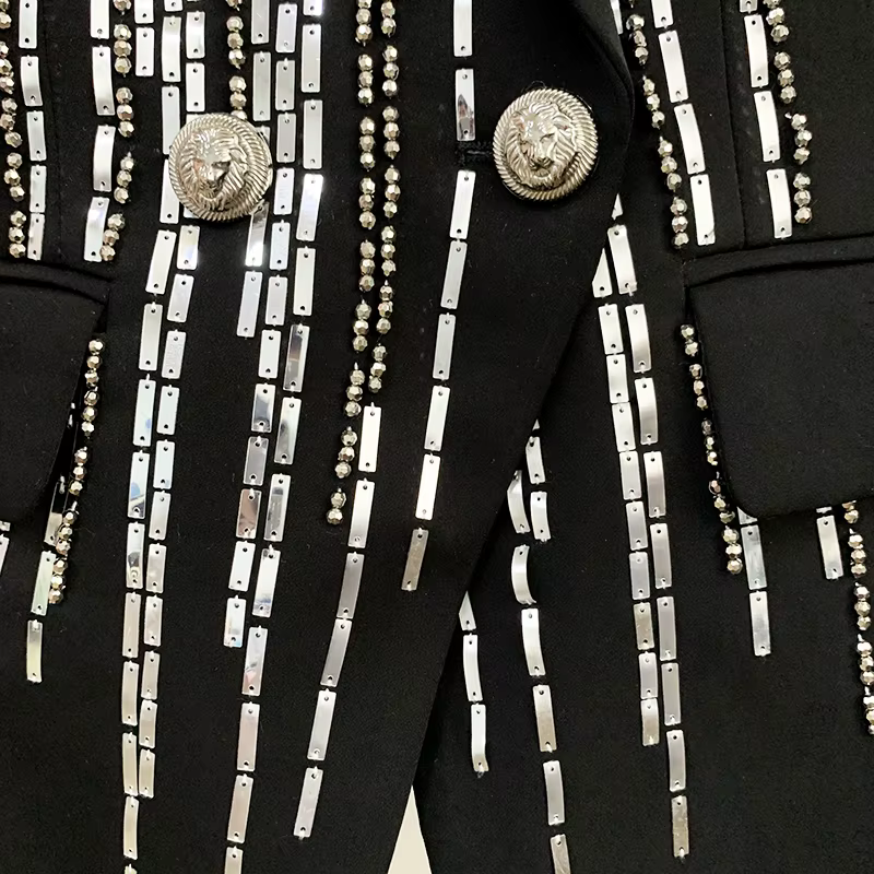 HIGH STREET 2026 Nouvelle veste de créateur tendance pour femme, double boutonnage, luxueuse, bouton