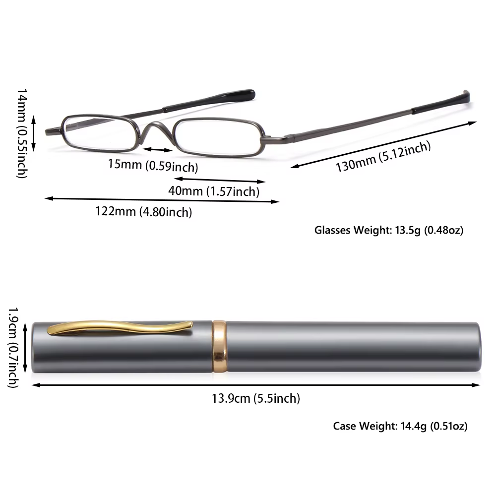Lunettes de lecture ultrafines pour hommes et femmes, monture en métal, mini lunettes de lecture por