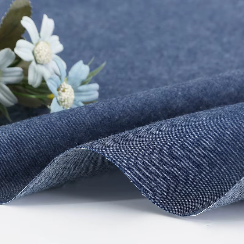 Tissu Denim d'été en coton de couleur unie, pour accessoires de couture, vêtements, chemise, jupe, 4