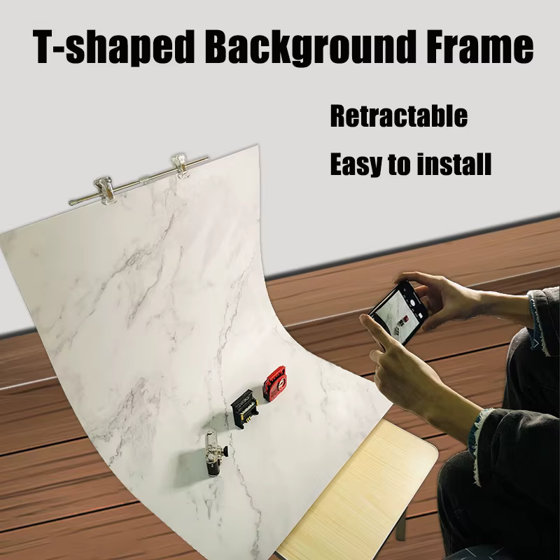 Supports d'arrière-plan pour photographie, cadre de fond réglable en forme de T, système de Support 