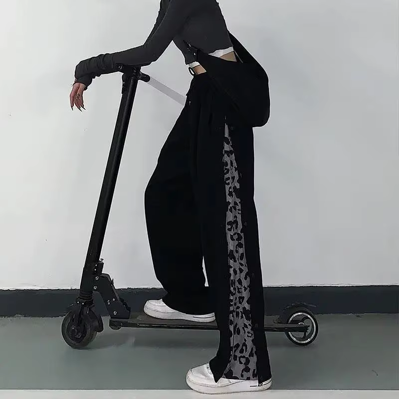 Pantalon à Jambes Larges pour Femme, lèvent, artificiel astique, Taille, Style Coréen, Slim, Assress