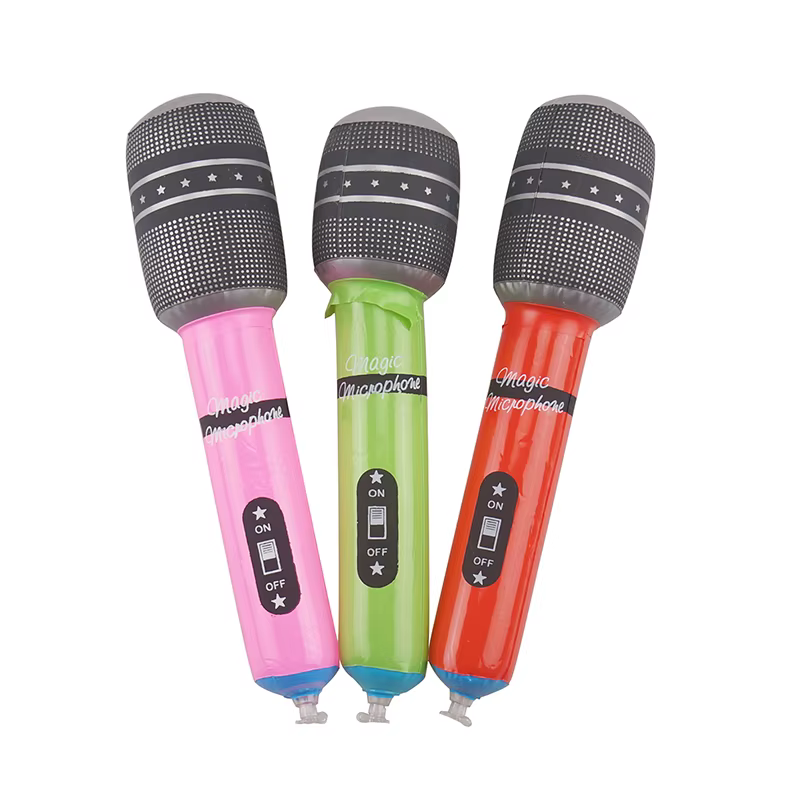 Haut-parleur gonflable karaoké avec ballons microphone pour garçon, décor de fête des années 80 et 9