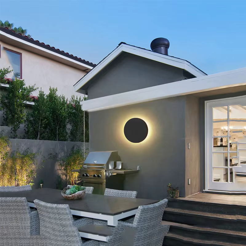 Moderne IP65 étanche extérieur mur LED lampe en aluminium rond carré applique murale jardin porche a