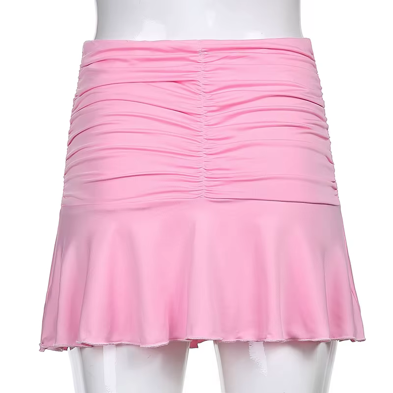 Jupes d'été Sexy pour femmes, Mini jupe plissée décontractée rose de Style coréen pour écolières des