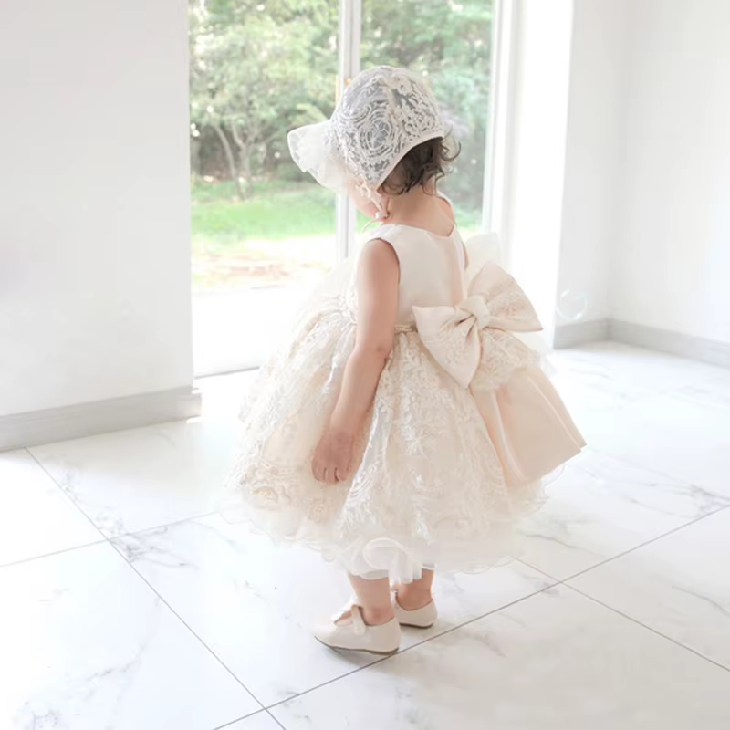 IYEAL-Robe de demoiselle d'honneur en dentelle, tenue de Rh, de baptême, d'anniversaire, pour enfant