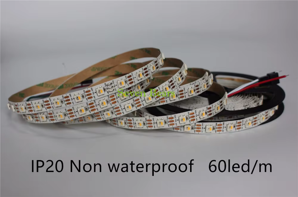 SK6812 RGBW (similaire Ws2812b) 4 en 1 1m/4m/5m 30/60/144 LED/Pixels/M bande adressable individuelle