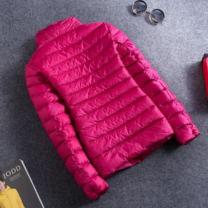 SEDUTMO-Doudoune Ultra Légère en Duvet de Canard pour Femme, Manteau Court, Chaud, Fin, Noir, Printe