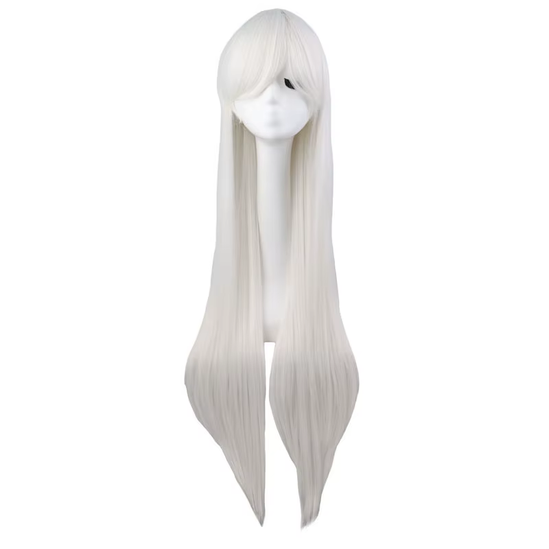 Perruque de Cosplay synthétique longue et lisse, 100 Cm, noir, violet, noir, rouge, rose, bleu, marr