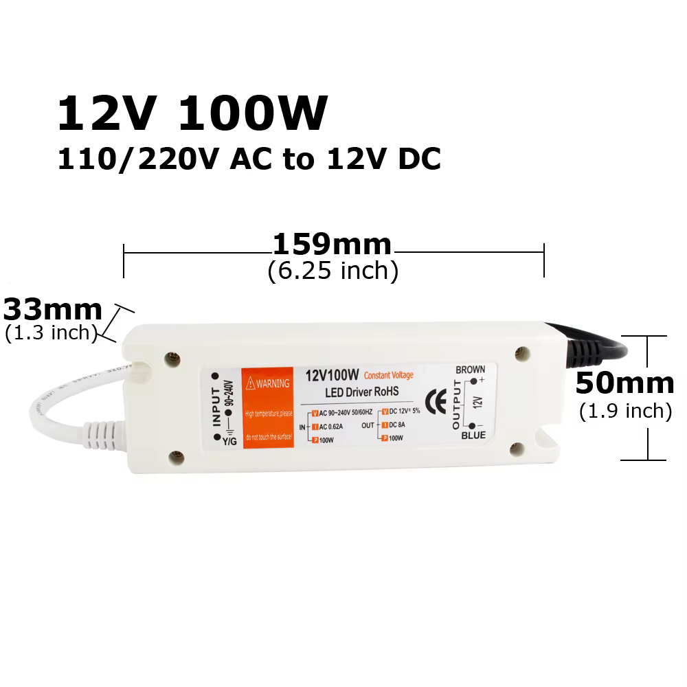 Alimentation 12 volts, pilote LED 12V, 18W 28W 48W 72W 100W AC 110V 220V à 12V DC, adaptateur de tra