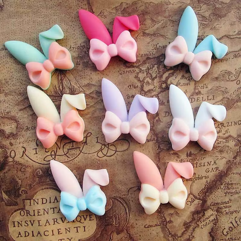 Mini oreilles de lapin, nœud, bijoux, accessoires de coiffure, moule en silicone, bricolage fait à l