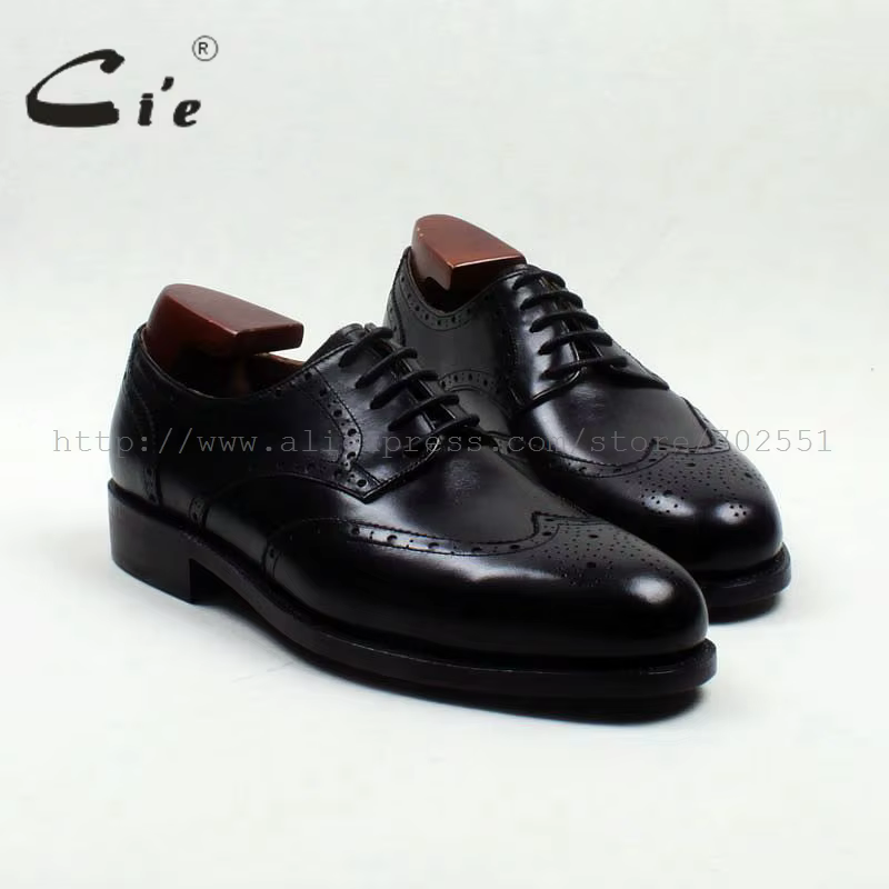 Cie Round Parker Full Brogues Cut-Outs pour homme, chaussure en cuir Derby faite à la main, 100% cui