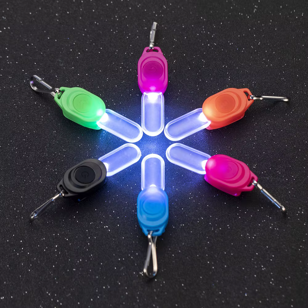 Mini LED nuit clignotant fermeture éclair lumière porte-clés lumière marche chien animal de compagni