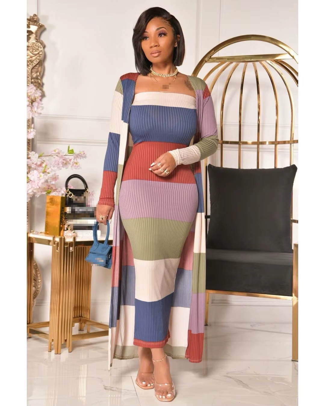 Ensemble de tenues 2 pièces pour femmes, vêtements d'anniversaire, tissu d'hiver, vente en gros, 600