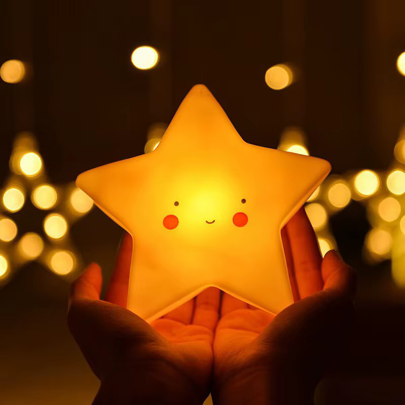 LED Mini veilleuse dessin animé fantaisie étoile lune lampe de chevet bébé chambre décoration alimen