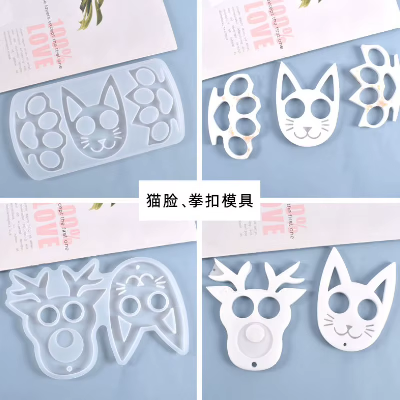 Moule en Silicone Transparent en résine, artisanat décoratif, bricolage, hibou de noël, chat, penden