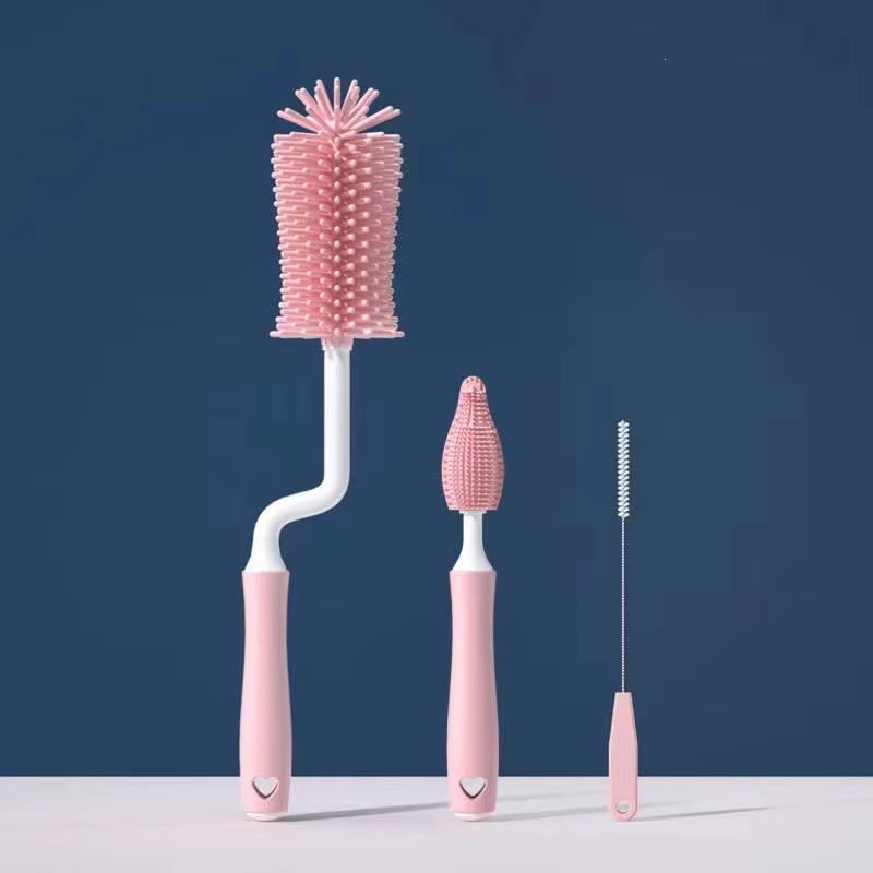 Brosse de nettoyage de bouteilles en Silicone, sucette pour bébé, épurateur de paille, petite brosse