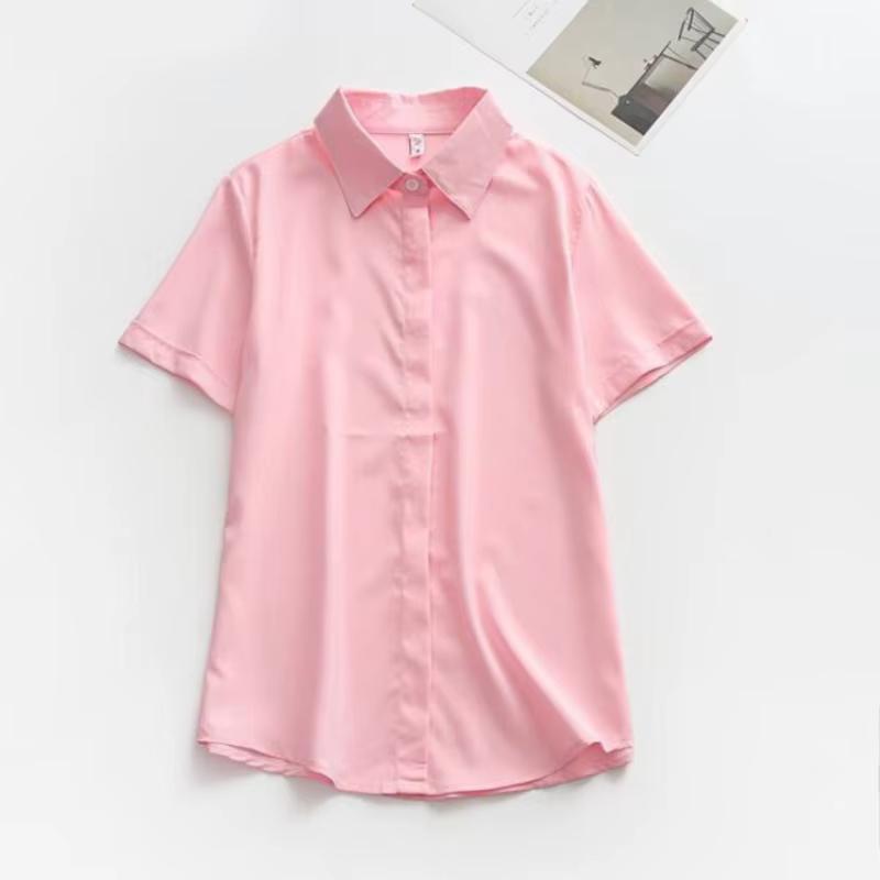 JMPRS grande taille femmes chemise blanche été à manches courtes bureau dames noir boutonné hauts am