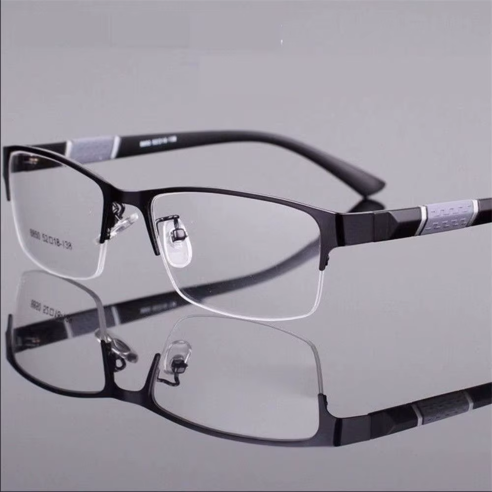 Lunettes de lecture anti-lumière bleue en métal pour hommes, lunettes myopes, lunettes d'affaires, d