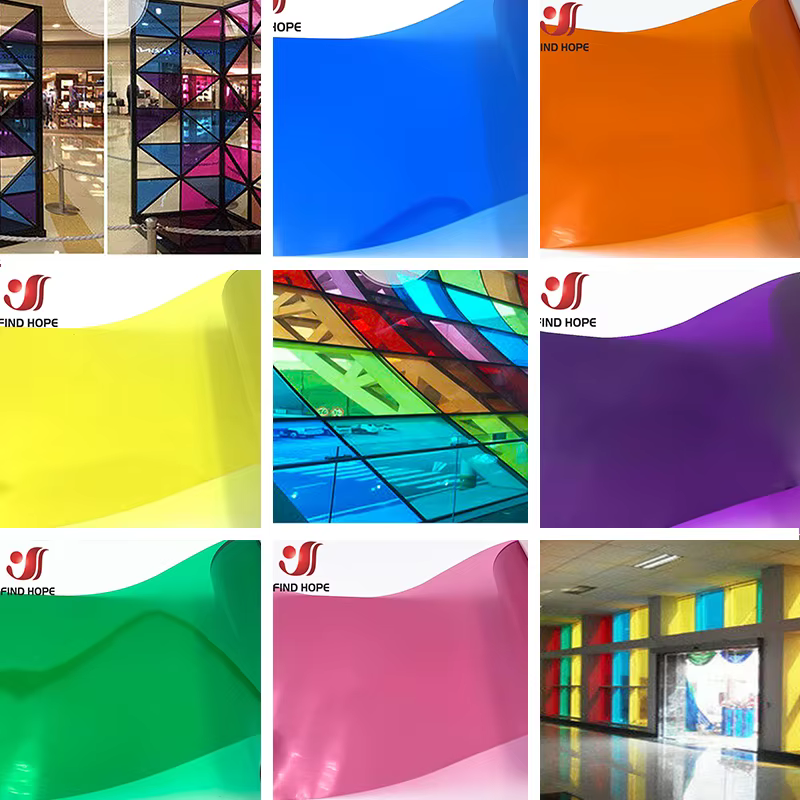 Autocollants pour porte coulissante KTV, verre de couleur, pour magasin, centre commercial, Film pou