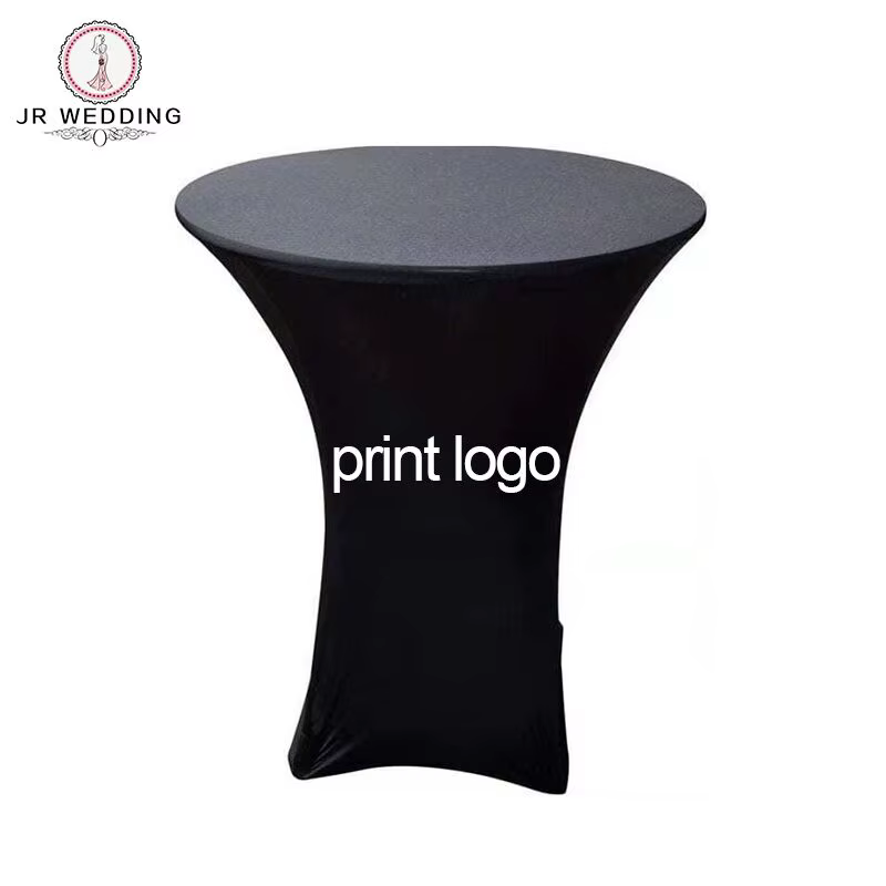 Couverture de support de cocktail à impression numérique ronde, grille de table commandée en spandex
