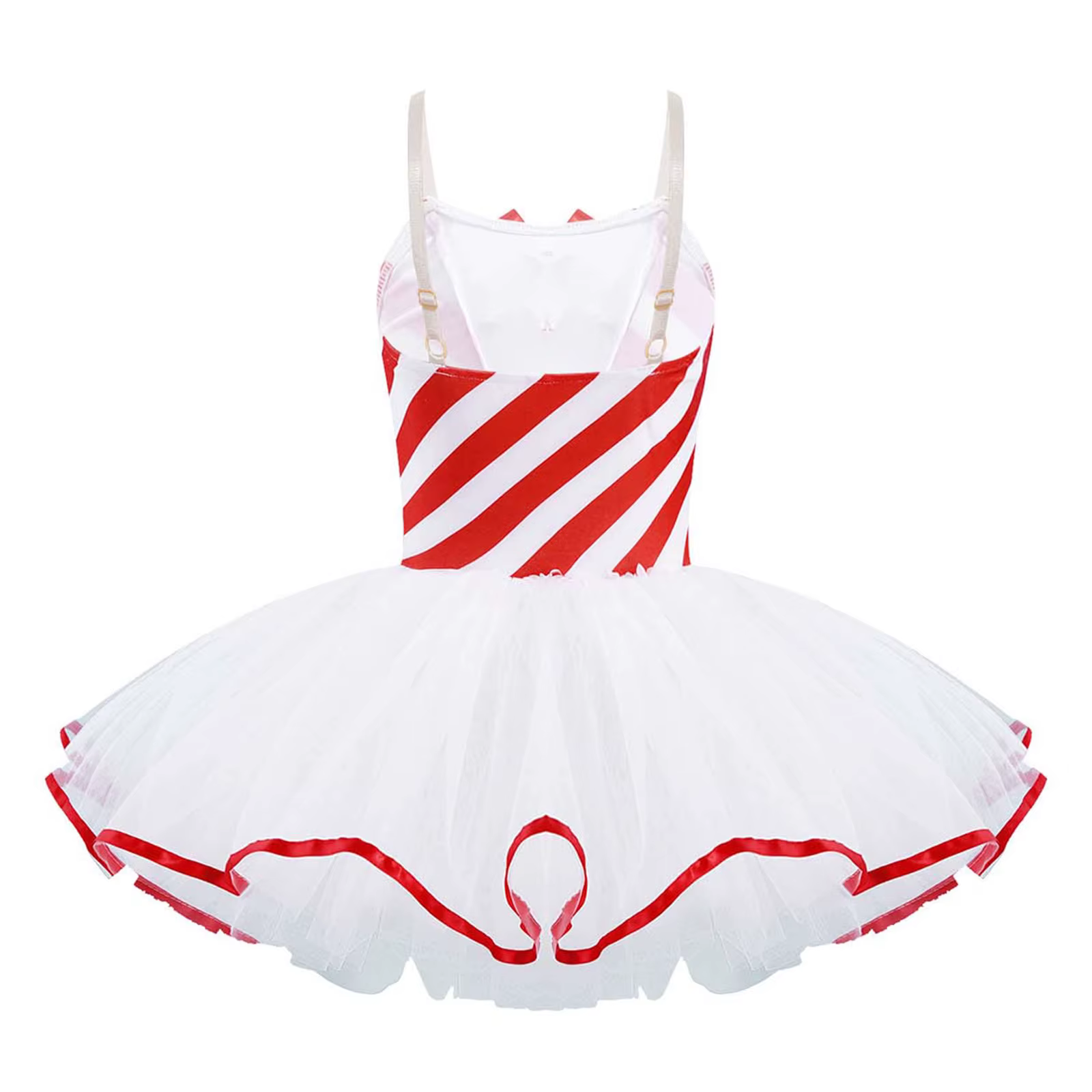 Robe de danse tutu de ballet rayée Candy Cane pour filles, patinage artistique de Noël, costume de d