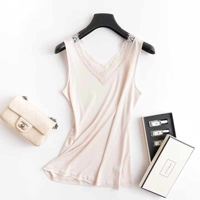 InjLace-Maillot de corps court pour femme, col en V, sangle, Real InjWaistcoat, maillot de corps com