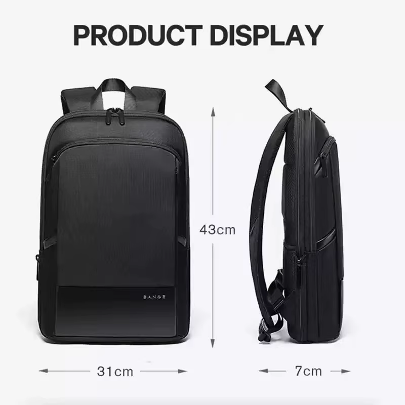 BANGE mince hommes d'affaires extensible étanche 15.6 "sac à dos pour ordinateur portable mode mâle