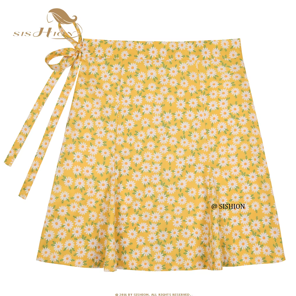 SISHION 2025 été plage Daisy Sarong jupe florale SS0015 Y2K multi-poches femmes vêtements Sexy jupe 