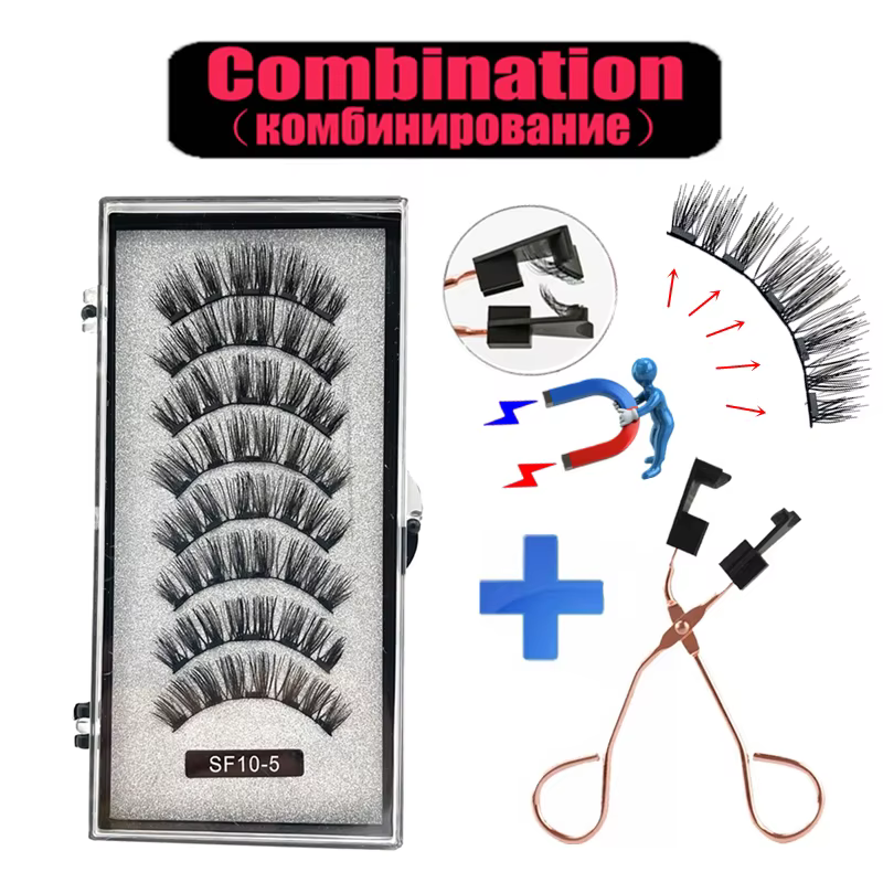 8 pièces, 2 paires de faux cils magnétiques 3D, cils magnétiques, outils de maquillage, extensions d