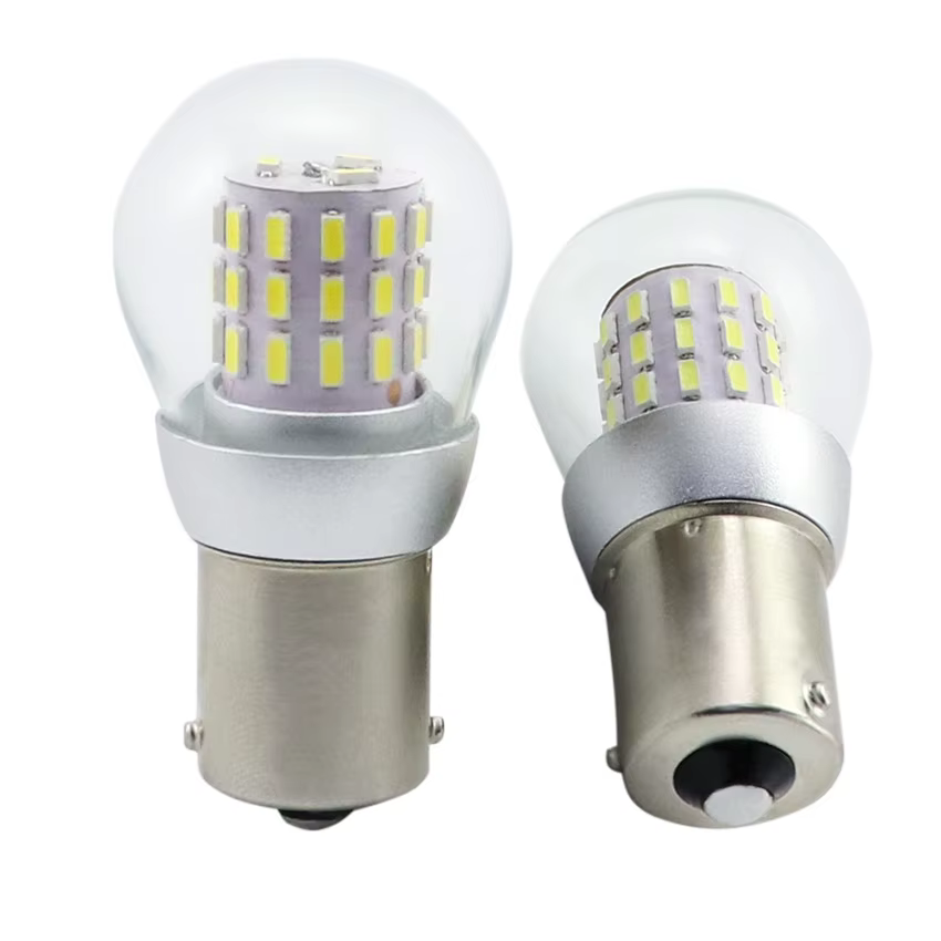 Ampoules LED S25 BA15S BA15D BAY15D 12-24V, lumière stroboscopique de Navigation P21W, Source de sta